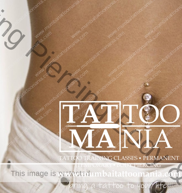 navel piercing and belly piercing done at tattoo mania & body piercing training institute at thane