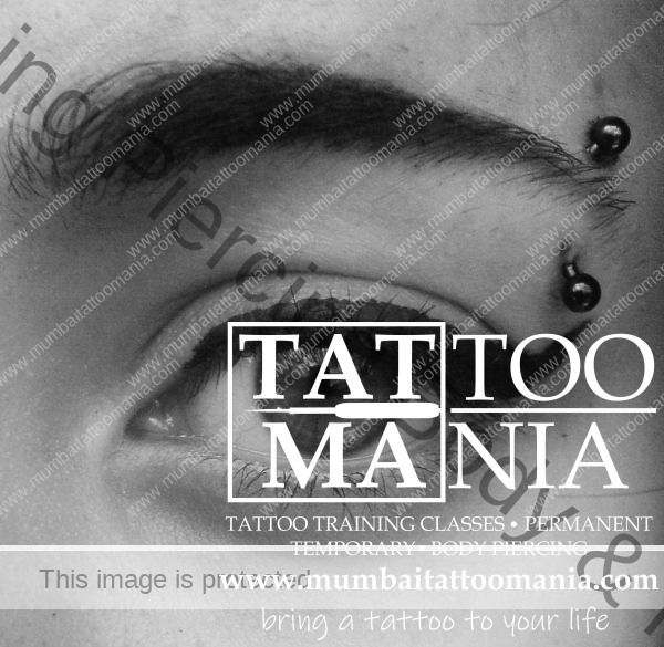 eyebrow piercing done at tattoo mania & body piercing training institute at thane