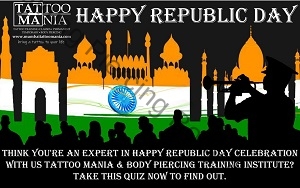 Republic Day with tattoo mania & body piercing training institute